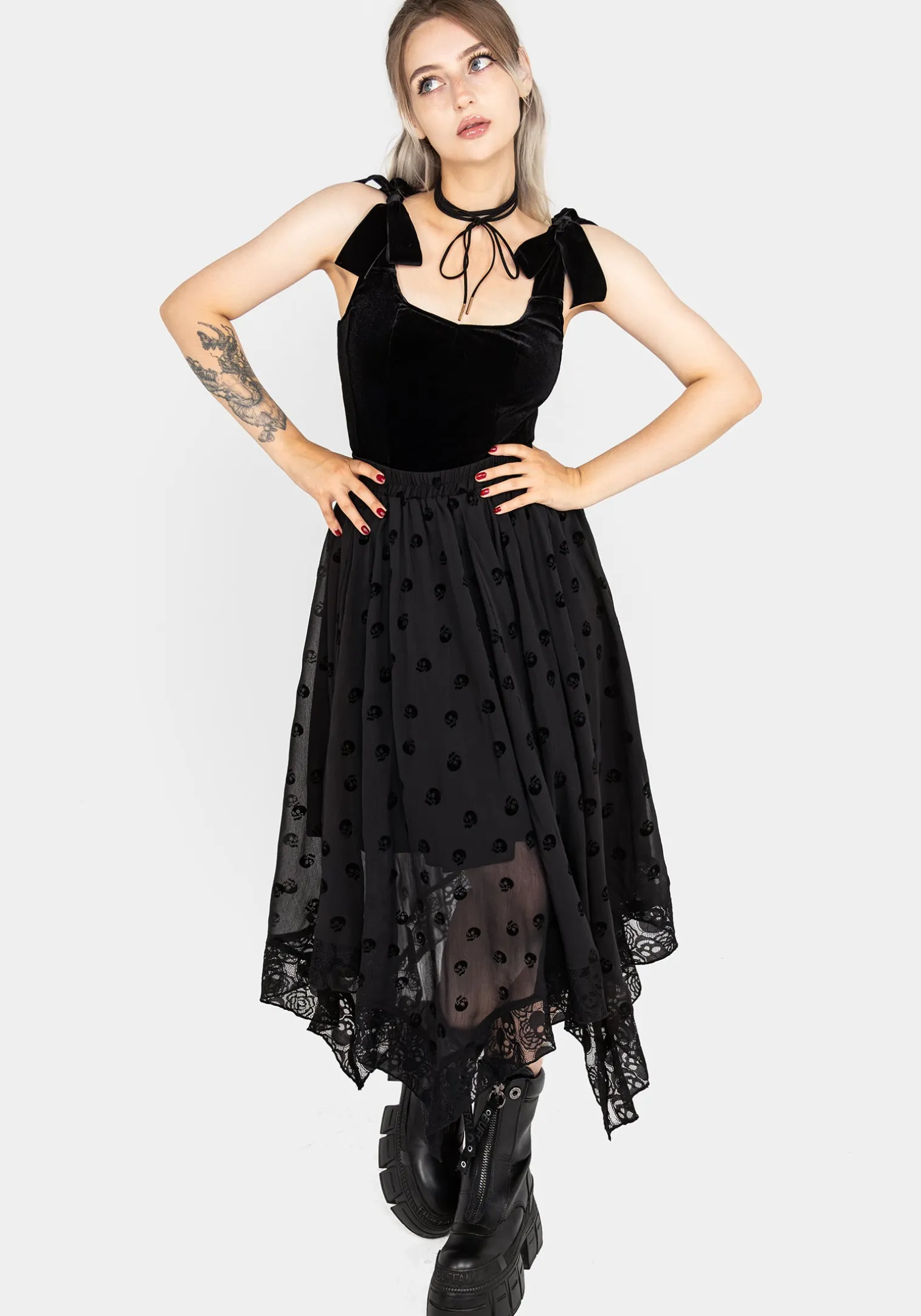 Lisette Velour Tie Strap Corset Top