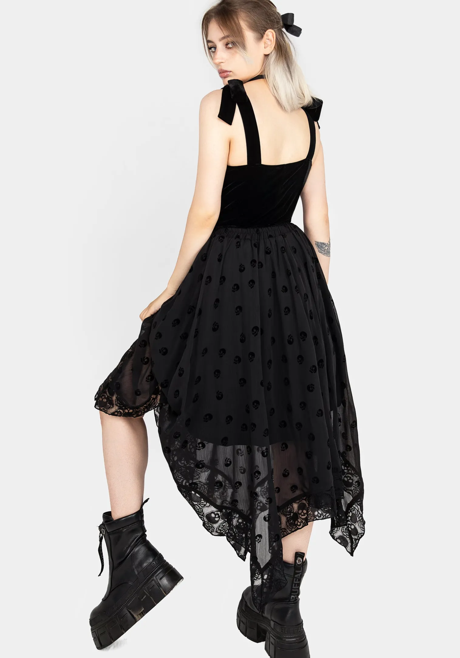 Lisette Velour Tie Strap Corset Top