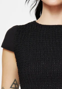 Litha Cotton Shirred Boat Neck Tee