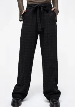 Lithium Tie Waist Check Wide Leg Trouser
