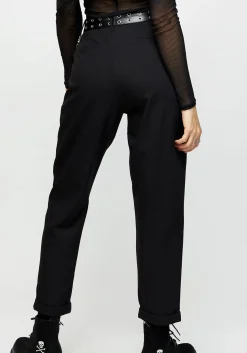 Lizzy Faux Leather Eyelet Tape Tailored Trousers