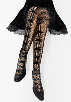 Love Bow Cut Out Tights