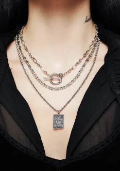 Lovers Tarot Layered Multichain Necklace