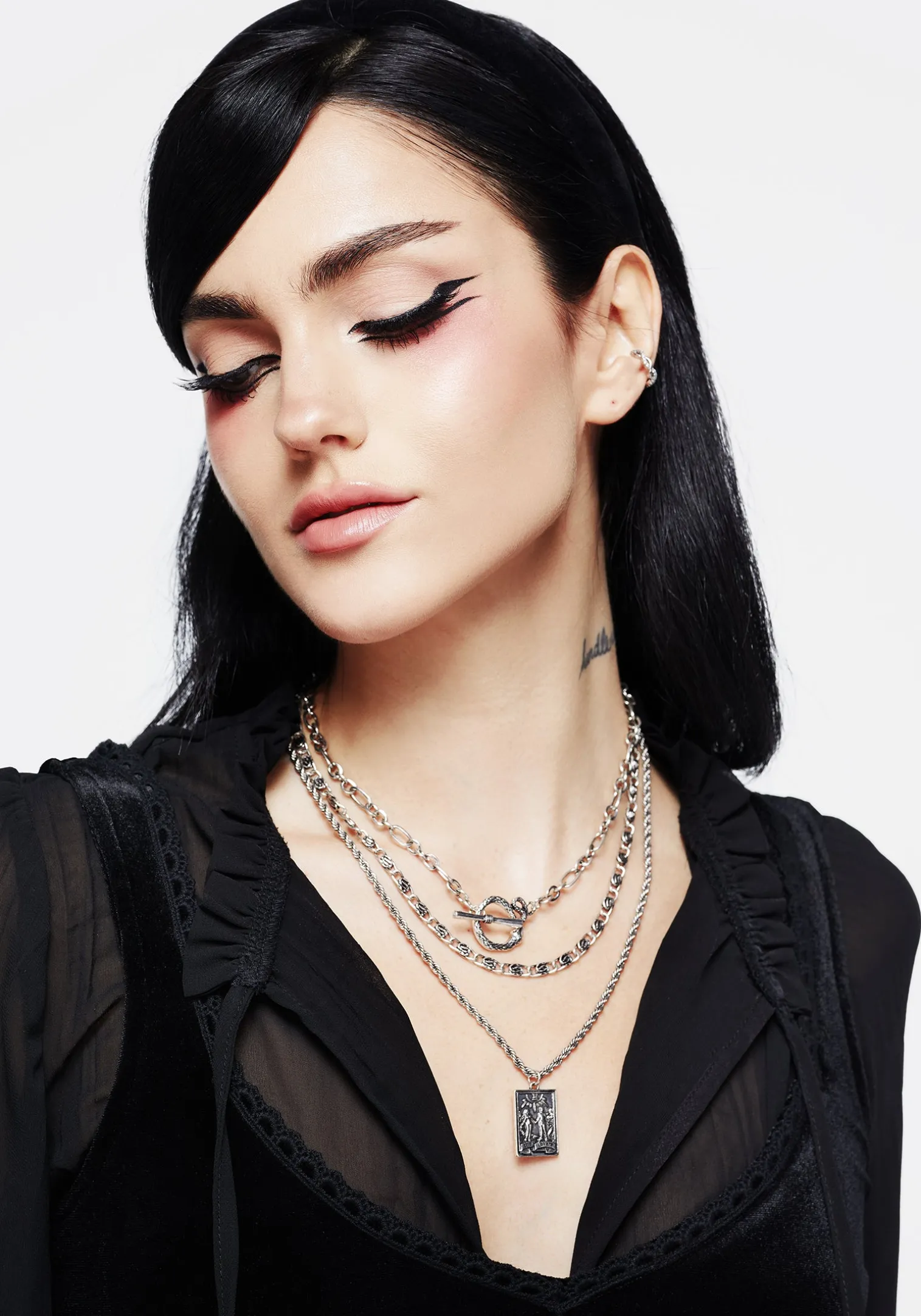 Lovers Tarot Layered Multichain Necklace