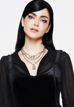 Lovers Tarot Layered Multichain Necklace