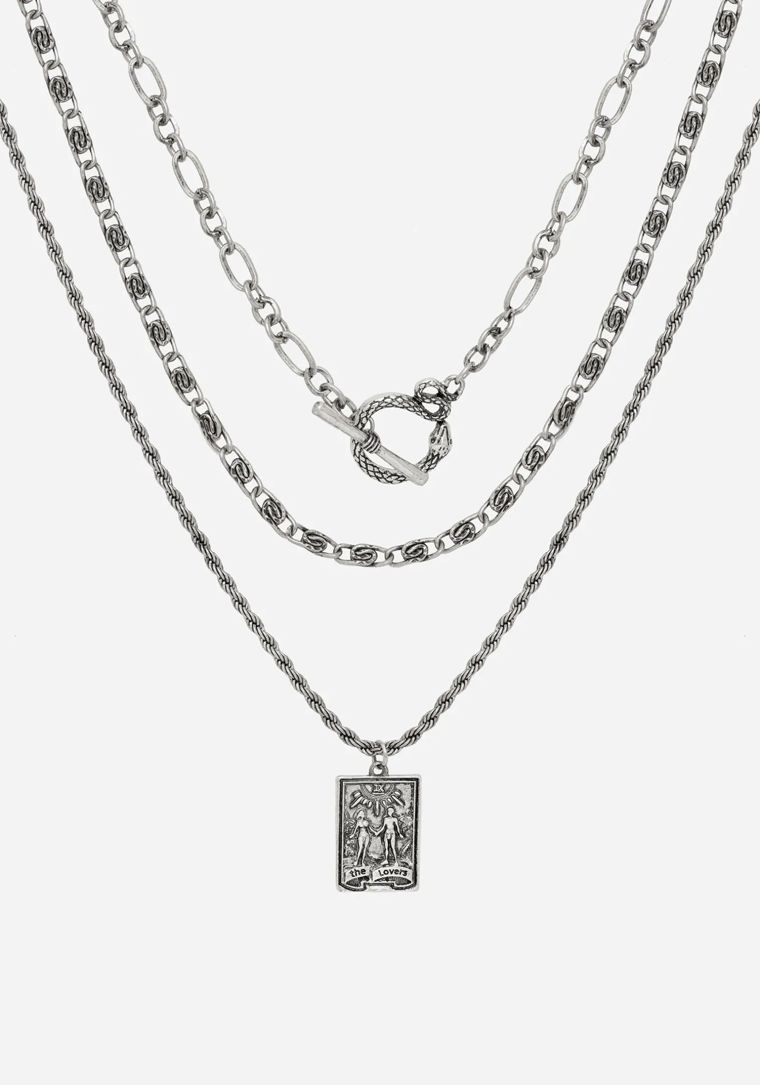 Lovers Tarot Layered Multichain Necklace