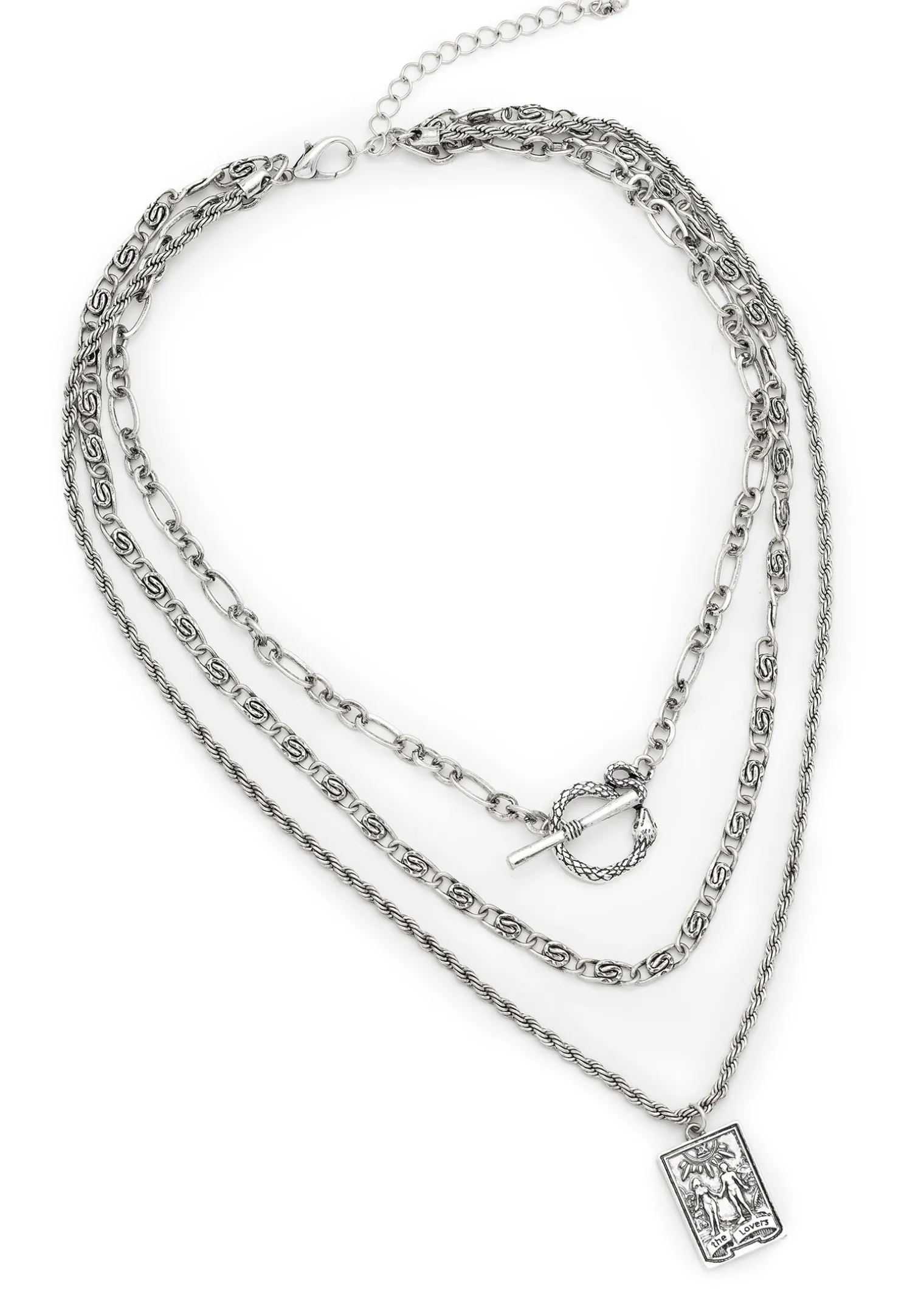Lovers Tarot Layered Multichain Necklace