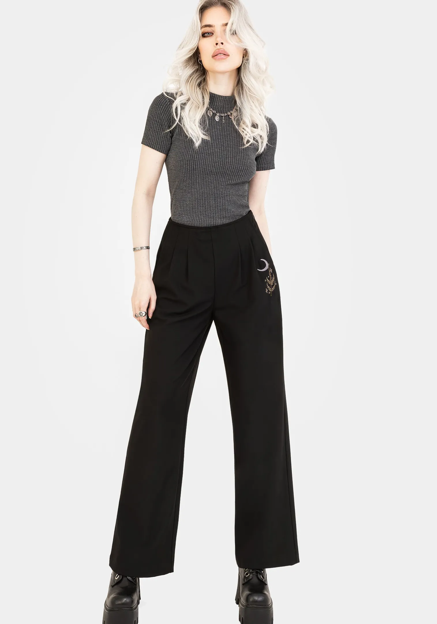 Lucia Embroidered Firefly Pleat Trouser