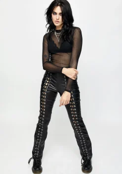 Lucille Long Sleeve Mesh Body - Midnight Black