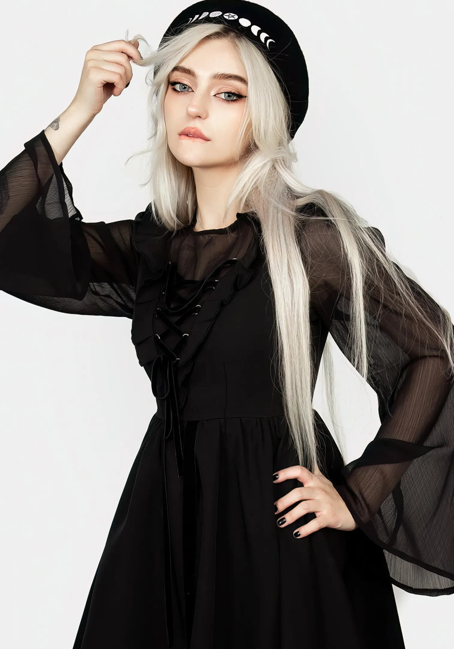 Lunar Embroidered Beret