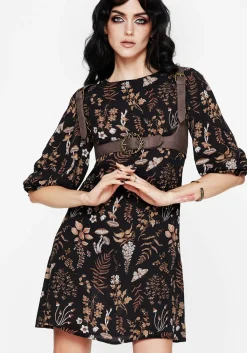 Luthien Shoulder Button Detail Mini Smock Dress