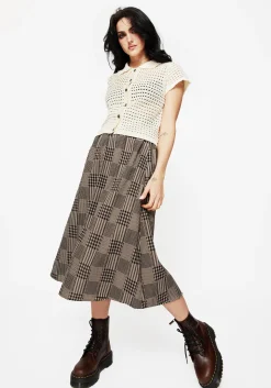 Mabel Check Midi Skirt