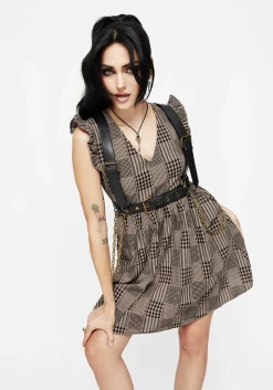 Mabel Check Mini Skater Dress