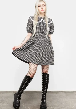 Mabel Gingham Collared Dress