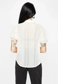 Madeleine Embroidered Chiffon Blouse Top