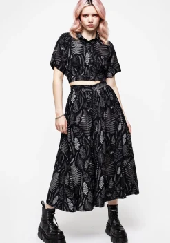 Maidenhair Button Up Midi Skirt