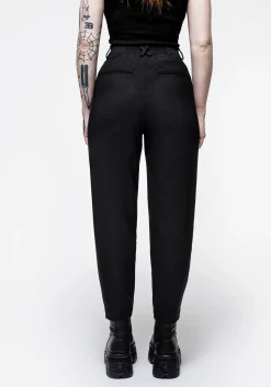 Malverde High Waist Tapered Trousers - Black