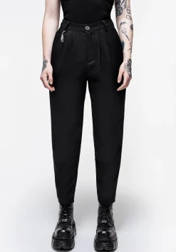 Malverde High Waist Tapered Trousers - Black