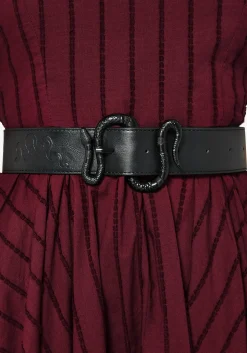 Mamba Debossed Belt With Snake Buckle - Black