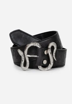 Mamba Debossed Belt With Snake Buckle