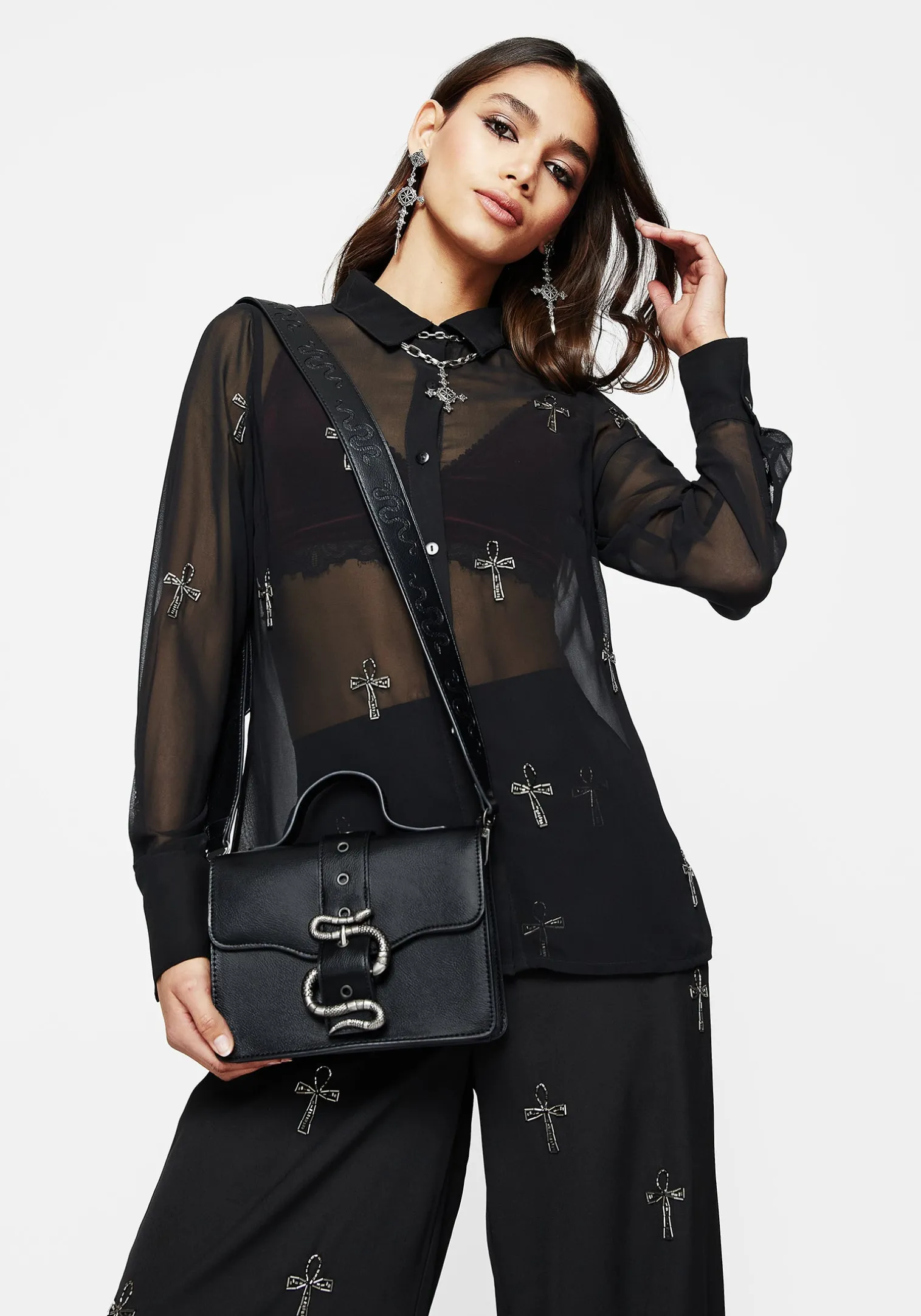 Mamba Snake Buckle Crossbody Bag
