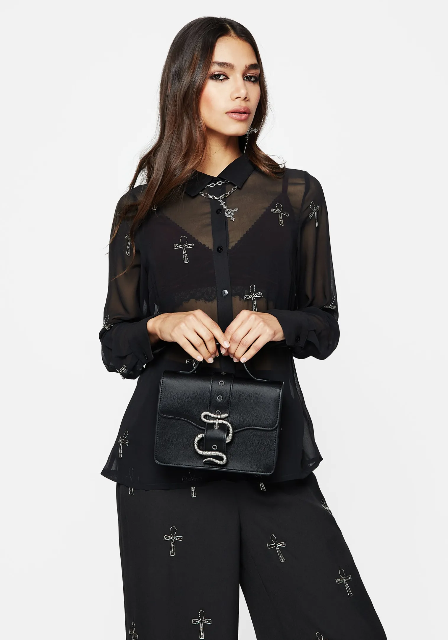 Mamba Snake Buckle Crossbody Bag