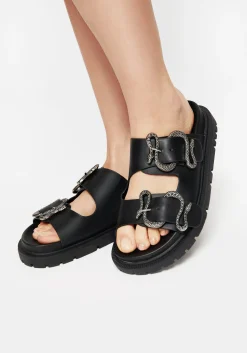 Mamba Snake Buckle Sandals