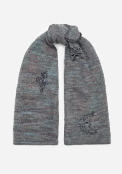 Mandragore Embroidered Knit Scarf
