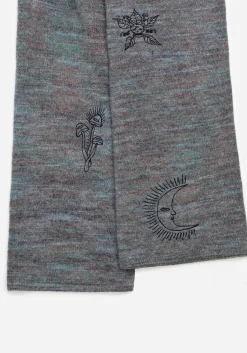Mandragore Embroidered Knit Scarf