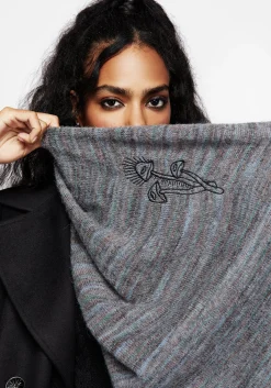 Mandragore Embroidered Knit Scarf
