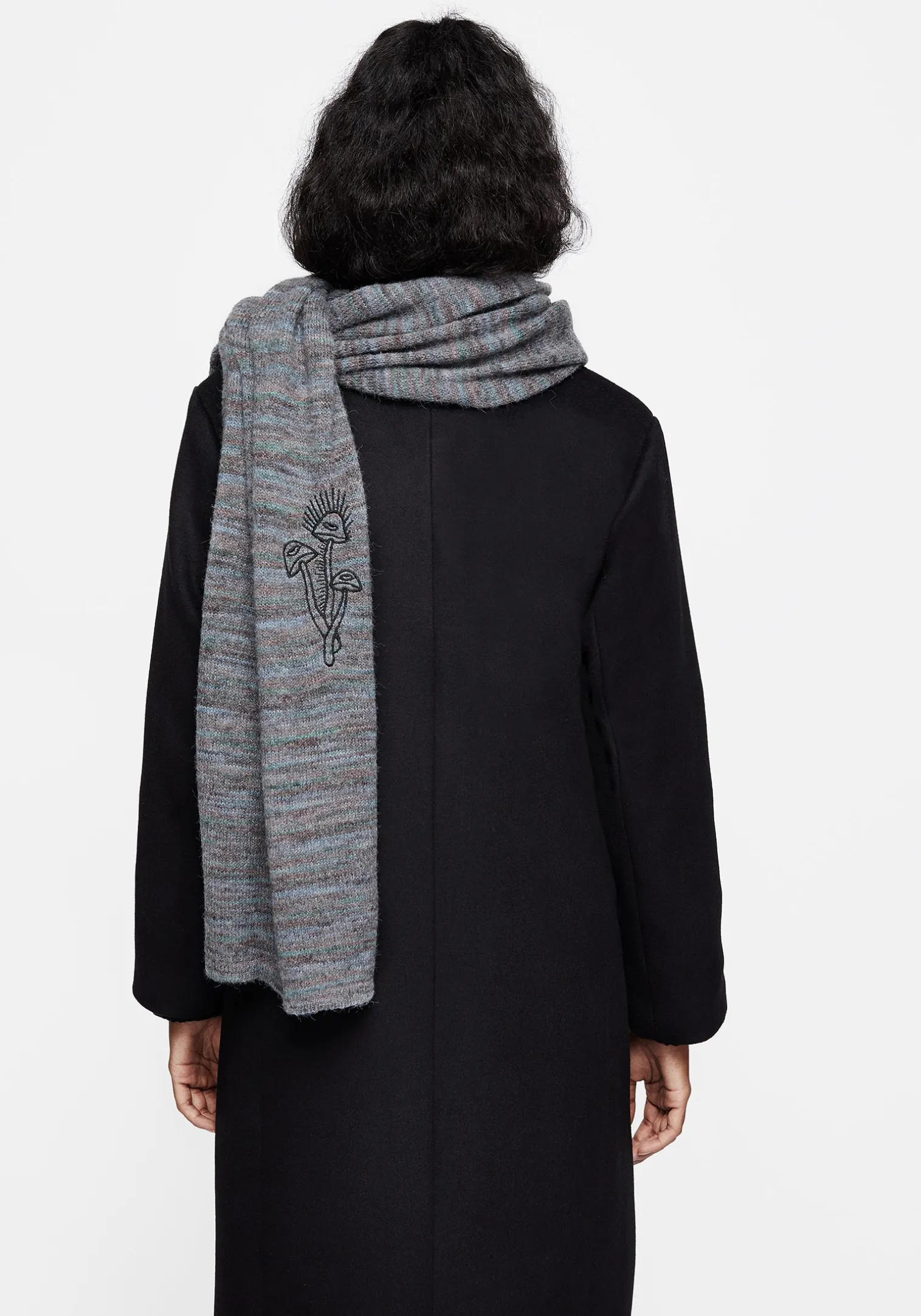 Mandragore Embroidered Knit Scarf