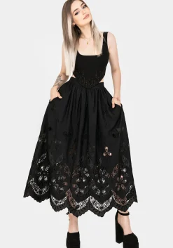 Maple Broderie Hem Maxi Skirt