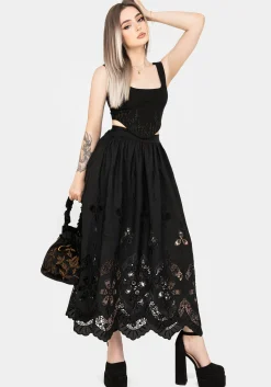 Maple Broderie Hem Maxi Skirt
