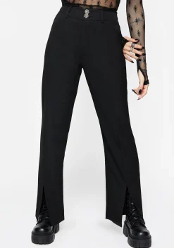 Marian Front Split Straight Leg Tailored Trousers