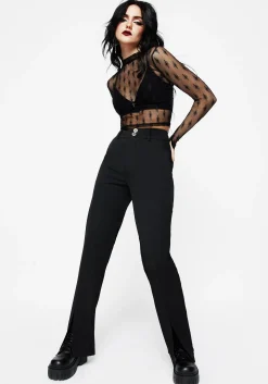 Marian Front Split Straight Leg Tailored Trousers