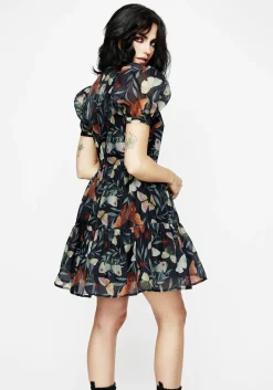 Mariposa Puff Sleeve Organza Mini Dress