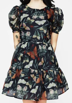 Mariposa Puff Sleeve Organza Mini Dress