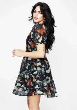 Mariposa Puff Sleeve Organza Mini Dress