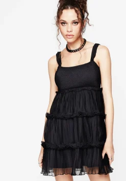 Marquise Crinkle Cami Mini Dress with Sleeves