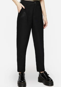 Marsilea Fern Embroidered Tapered Tailored Trousers