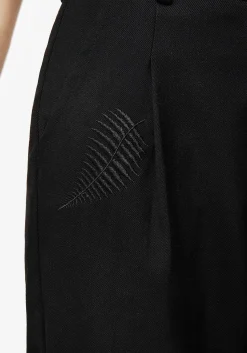 Marsilea Fern Embroidered Tapered Tailored Trousers
