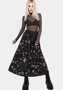 Maudeline Victoriana Print Eco-Viscose Midaxi Skirt