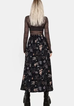 Maudeline Victoriana Print Eco-Viscose Midaxi Skirt