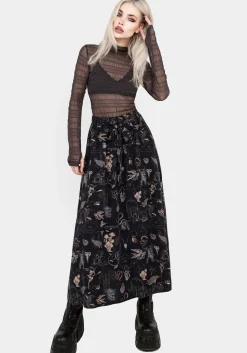 Maudeline Victoriana Print Eco-Viscose Midaxi Skirt