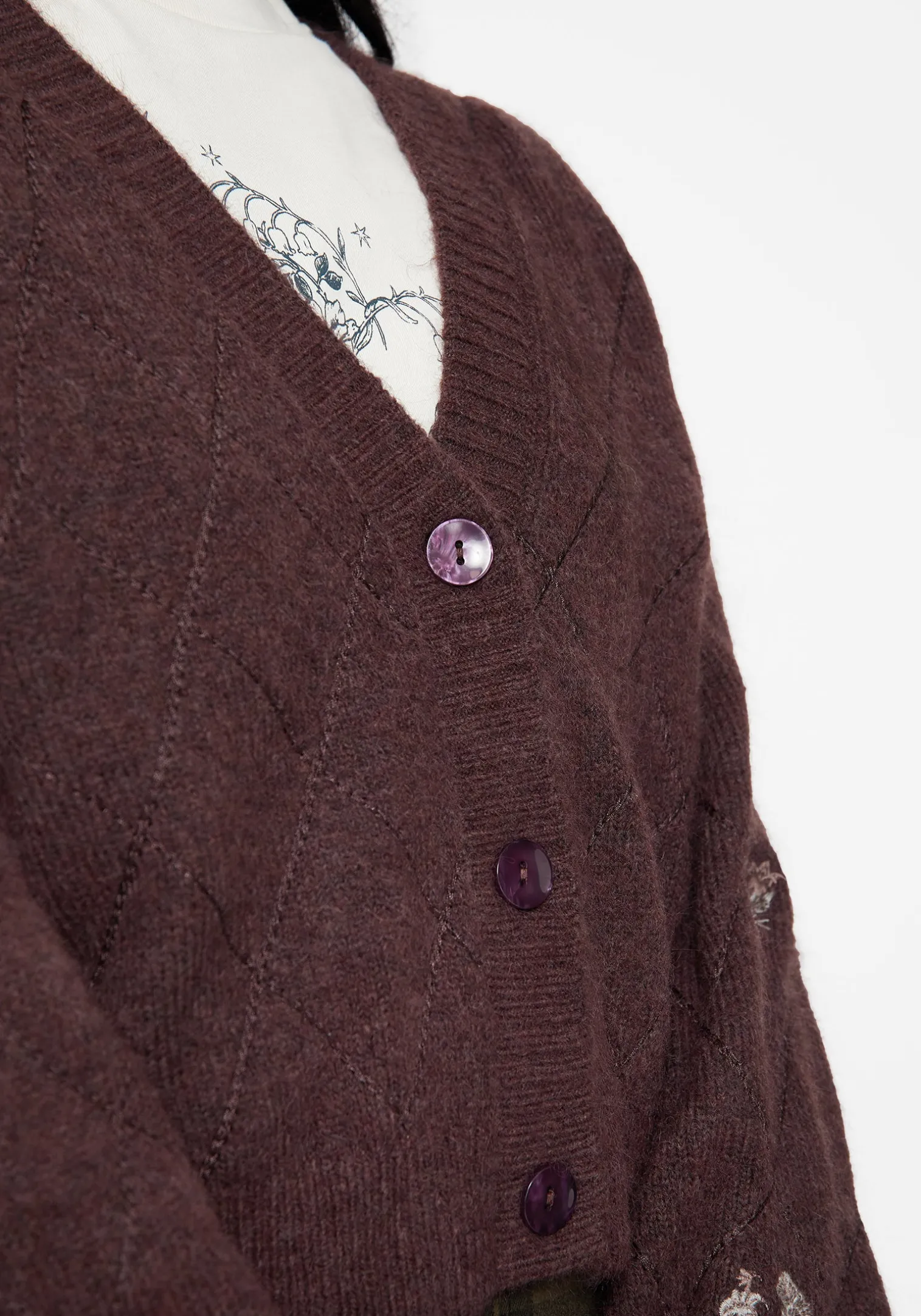 Maya Tile Embroidered Knit Cardigan