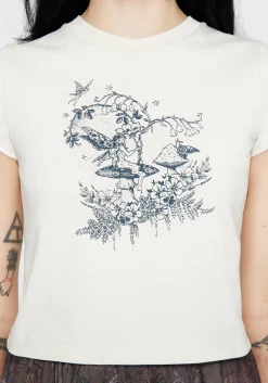 Maypole Cotton Fairy Print Crop T-Shirt