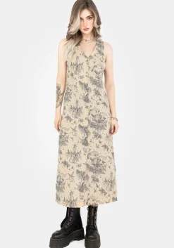 Maypole Cotton Print Button Up Midaxi Dress