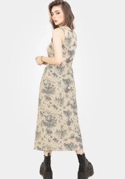 Maypole Cotton Print Button Up Midaxi Dress