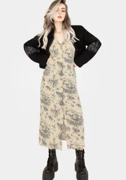 Maypole Cotton Print Button Up Midaxi Dress