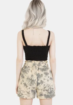 Maypole Cotton Print Paperbag Shorts